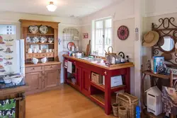 Antique buffet in the kitchen interior