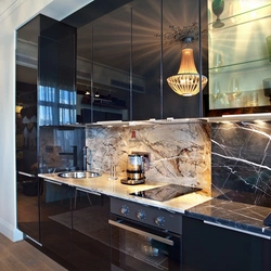 Black Stone In The Kitchen Interior