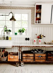 Wood decor kitchen interior