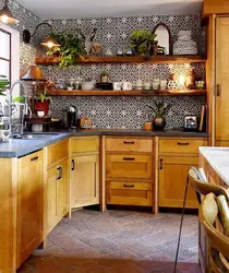 Wood decor kitchen interior