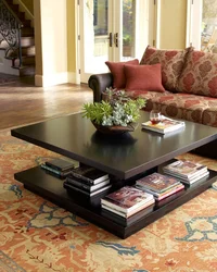 Coffee table in the bedroom interior