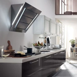 Hood in the interior of a small kitchen