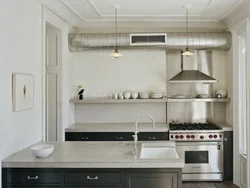 Hood in the interior of a small kitchen