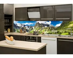 Kitchen Interior With Photo Printed Apron