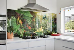 Kitchen interior with photo printed apron