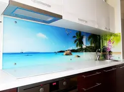 Kitchen interior with photo printed apron