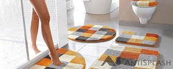 Rugs in the interior of a beige bath