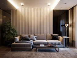 3D Slats In The Living Room Interior