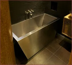 Stainless steel in the bathroom interior