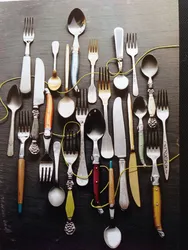 Cutlery in the kitchen interior