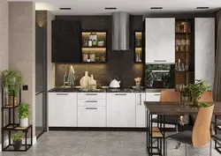 Kitchen interior center concrete black