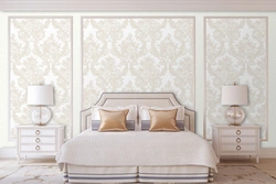 European decor wallpaper in the bedroom interior