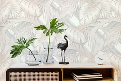 Yataq otağının interyerində Avropa dekorasiyalı divar kağızı
