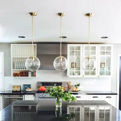 Chandelier Ball In The Interior Of The Kitchen