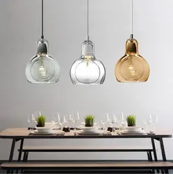 Chandelier ball in the interior of the kitchen