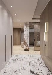 White marble in the hallway interior