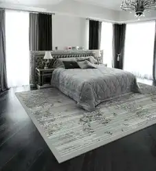 Light carpet in the bedroom interior