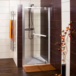 Shower doors in the bathroom interior