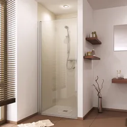 Shower doors in the bathroom interior