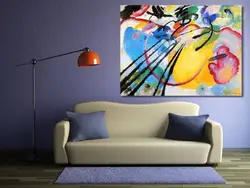 Abstract painting for bedroom interior