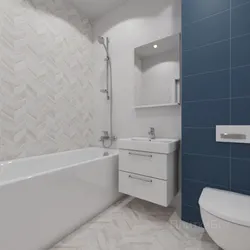 Chevron tiles in the bathroom interior