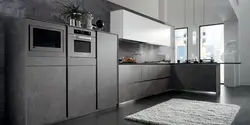 Кухня серый шелк в интерьере