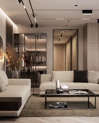 Interior in steel color living room