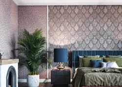 Vinyl wallpaper in the bedroom interior