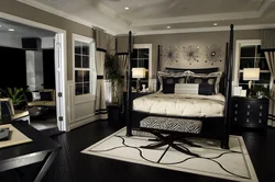 Интерьер в спальне если мебель черная