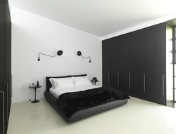 Bedroom interior if the furniture is black