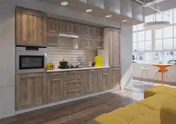 Combination Of Colors In The Interior Of The Oak Kitchen