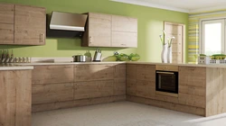 Combination of colors in the interior of the oak kitchen