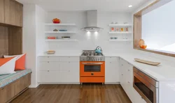 Kitchen interior with only floor cabinets