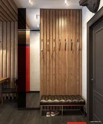 Slats in the interior of the hallway with a mirror