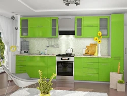 Kitchen olive white metallic interior center