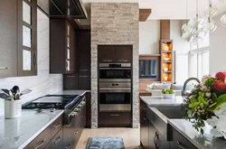 Gray artificial stone in the kitchen interior