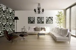 Дизайн интерьера гостиной с разными стенами