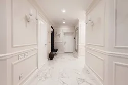Light tile floor in the hallway interior