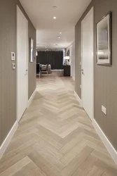 Light tile floor in the hallway interior