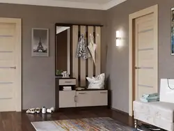 Hallway Interior With Oak Colored Furniture