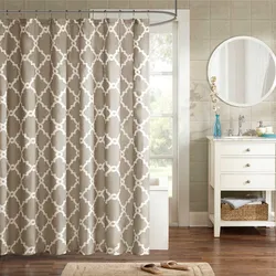 White Curtain In The Bathroom In The Interior