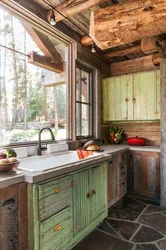 Kitchen interior in a closed country house