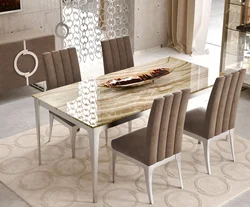 Porcelain Stoneware Table In The Kitchen Interior