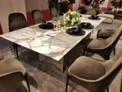 Porcelain stoneware table in the kitchen interior