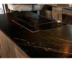 Markvina black countertop in the kitchen interior