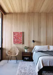 Wood paneling in the bedroom interior