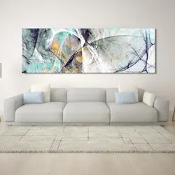 Canvas on the wall in the living room interior