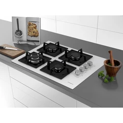 Black hob in the kitchen interior