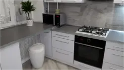 Black hob in the kitchen interior