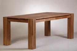 Oak table in the kitchen interior